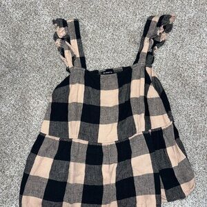 Who What Wear Black and Tan Checkered Tank Top